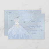 キンセアニェラサンキューグリッターシルバーベビーブルーInv 招待状 (正面/裏面)