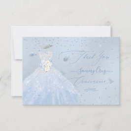 キンセアニェラサンキューグリッターシルバーベビーブルーInv 招待状