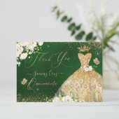 キンセアニェラサンキューグリーン金ゴールドグリッターガウン  サンキューカード (スタンド正面)