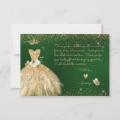 キンセアニェラサンキューグリーン金ゴールドグリッターガウン  サンキューカード (裏面)