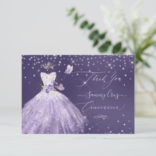 キンセアニェラサンキューダスティパープルグリッターガウン 招待状 (スタンド正面)