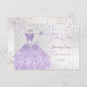 キンセアニェラサンキューダスティパープルグリッターガウン 招待状 (正面/裏面)