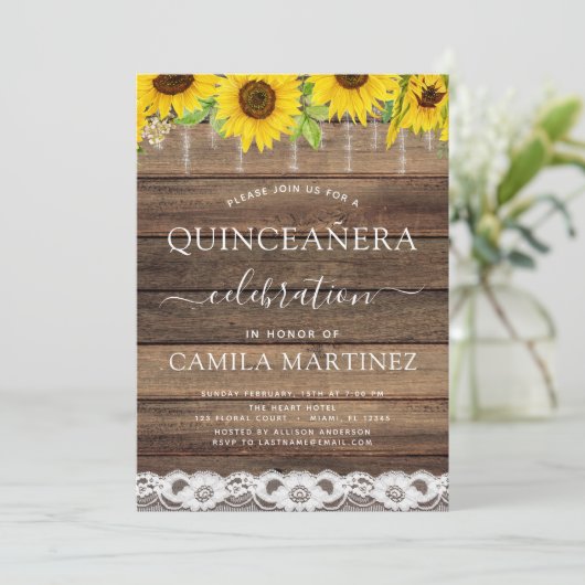 キンセアニェラサンフラワー素朴ファームハウス 招待状 (スタンド正面)