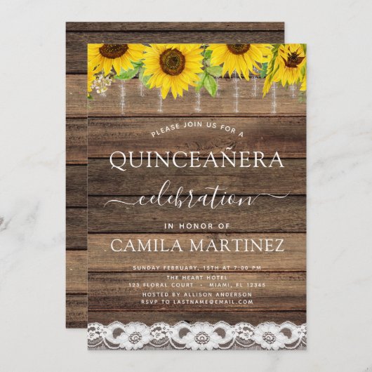 キンセアニェラサンフラワー素朴ファームハウス 招待状 (正面/裏面)