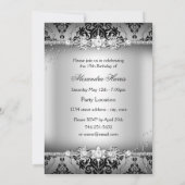 キンセアニェラシックなシルバーダマスクダイヤモンドジュエルフォト 招待状 (裏面)