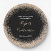 キンセアニェラシャンパンフェイクグリッター ペーパープレート (正面)