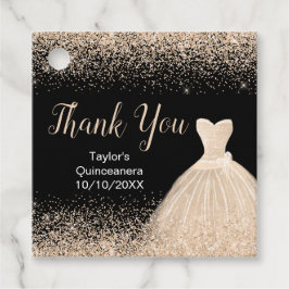 キンセアニェラシャンパンホワイトドレスフェイクグリッター フェイバータグ