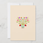 キンセアニェラシャンパンメキシコ花誕生日 招待状 (裏面)