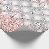 キンセアニェラシルバーグリッタードリップスバラ金ゴールドピンク ラッピングペーパー (角)