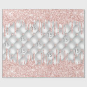 キンセアニェラシルバーグリッタードリップスバラ金ゴールドピンク ラッピングペーパー (フラット)