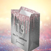 キンセアニェラシルバーグリッタードリップスピンクモノグラム ミディアムペーパーバッグ