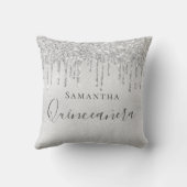 キンセアニェラシルバーグリッタードリップモノグラム名 クッション (裏面)