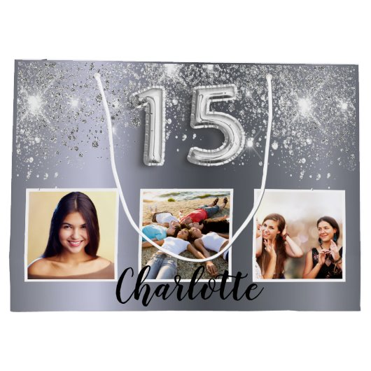 キンセアニェラシルバーグリッター写真名 ラージペーパーバッグ (裏面)