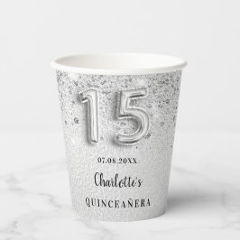 キンセアニェラシルバーグリッター名エレガントパーティー 紙コップ