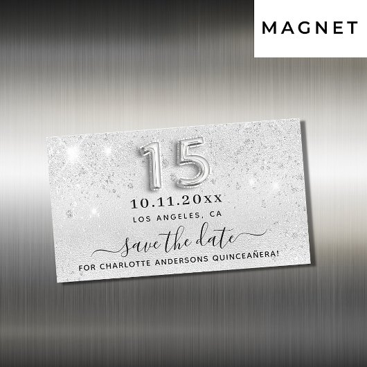 キンセアニェラシルバーグリッター日付磁石を保存