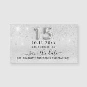 キンセアニェラシルバーグリッター日付磁石を保存 (正面)