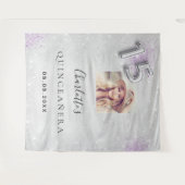 キンセアニェラシルバーパープルグリッター歓迎 タペストリー (正面(横))