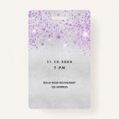 キンセアニェラシルバーパープルグリッターVIP招待 バッジ (裏面)