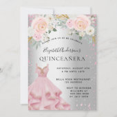 キンセアニェラシルバーピンクのスパークリングドレス 招待状 (正面)