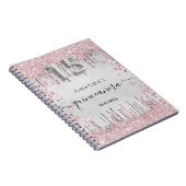 キンセアニェラシルバーピンクグリッターゲストブック ノートブック (右側)