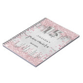 キンセアニェラシルバーピンクグリッターゲストブック ノートブック (左側)