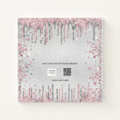 キンセアニェラシルバーピンクグリッターゲストブック ノートブック (裏面)