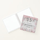 キンセアニェラシルバーピンクグリッターゲストブック ノートブック (内部)