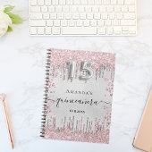 キンセアニェラシルバーピンクグリッターゲストブック ノートブック