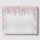 キンセアニェラシルバーピンクグリッターメタルネーム文字 ゲストブック (裏面)