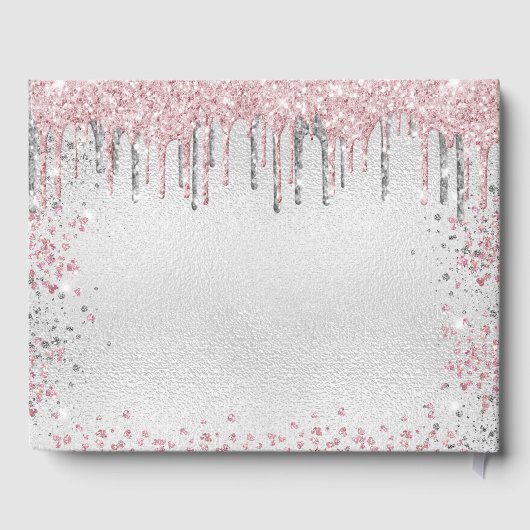 キンセアニェラシルバーピンクグリッターメタルネーム文字 ゲストブック (裏面)