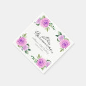 キンセアニェラシルバーフォイルティアラカラフルフローラ スタンダードカクテルナプキン (角)