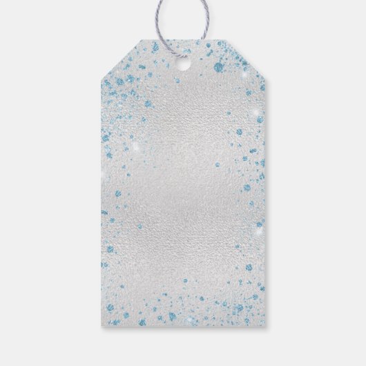 キンセアニェラシルバーブルーグリッターバルーン感謝していユーザ ギフトタグ (裏面)