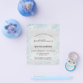 キンセアニェラシルバーブルーグリッター予算の招待 チラシ (シングル)