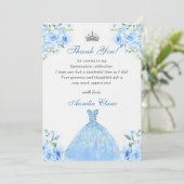 キンセアニェラシルバーブルーフローラガウンサンキューカード 招待状 (スタンド正面)