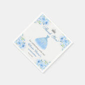 キンセアニェラシルバーブルーフローラガウン スタンダードカクテルナプキン (角)