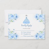 キンセアニェラシルバーブルーフローラガウン 出欠カード (正面)