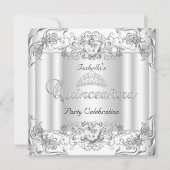 キンセアニェラシルバーホワイトダイアモンドティアラ15パーティー 招待状 (正面)