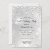 キンセアニェラシルバーホワイトドレス15thバースデーパーティー 招待状 (裏面)
