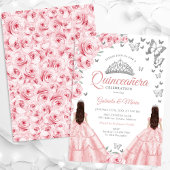 キンセアニェラシルバーホワイトピンクフローラツインズ 招待状