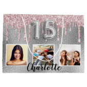 キンセアニェラシルバー赤面グリッター写真名 ラージペーパーバッグ (裏面)