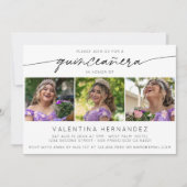 キンセアニェラシンプル誕生日パーティー3フォトコラージュ 招待状 (正面)