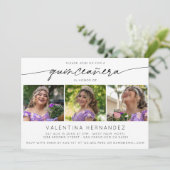 キンセアニェラシンプル誕生日パーティー3フォトコラージュ 招待状 (スタンド正面)