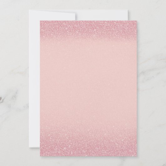 キンセアニェラスウィート15誕生日ピンクグリッター写真 招待状 (裏面)