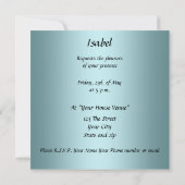 キンセアニェラスウィート15誕生日招待状ティール(緑がかった色) 招待状 (裏面)