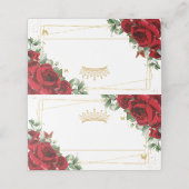 キンセアニェラスウィート16誕生日レッドフローラプリンセス プレイスカード (外部開封)