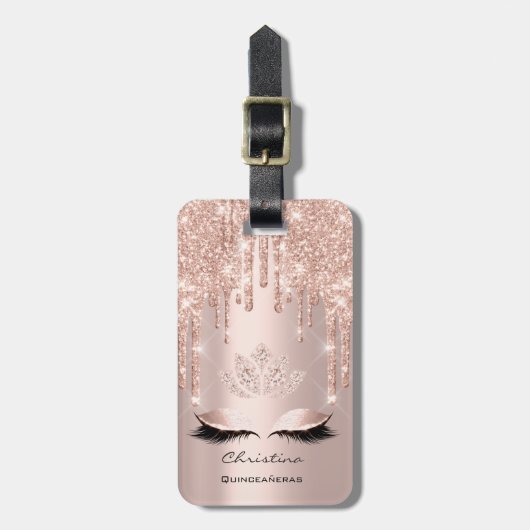 キンセアニェラススウィート16ブライダルスパークリディアモードドリップ ラゲッジタグ (正面縦)