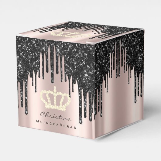 キンセアニェラススウィート16ブライダルバラクラウンブラック フェイバーボックス (正面サイド)