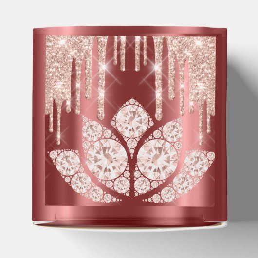 キンセアニェラススウィート16ブライダルバラブルゴーニュ フェイバーボックス (上部)