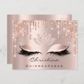 キンセアニェラススウィート16ブライダルバラ金ゴールドスパークリー ポストカード (正面/裏面)