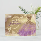 キンセアニェラスパークル金ゴールドパープルドレス 招待状 (スタンド正面)